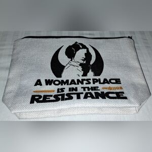 Star Wars White Canvas Makeup Pouch with Zipper - A Woman's Place Design